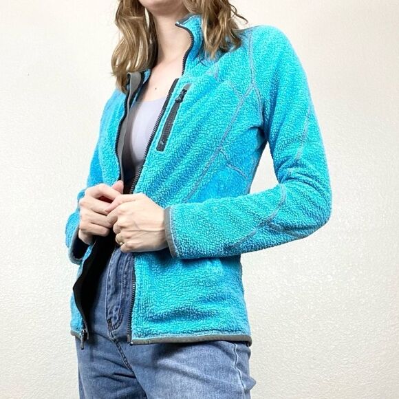 AK Burton Blue Terry Cloth Zip Up Jacket - Picture 3 of 8